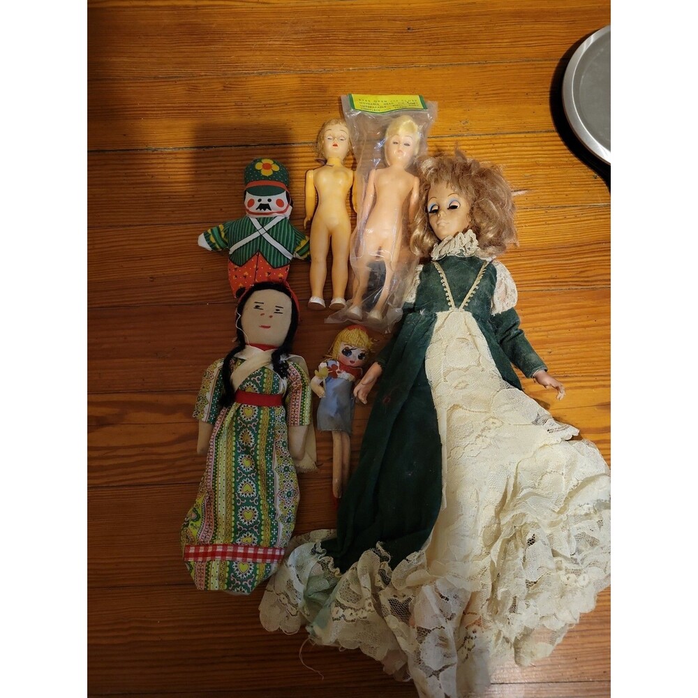Lot Of 6 Vintage Dolls - 1960s, Eegee, Dexter Dress Me Doll and More